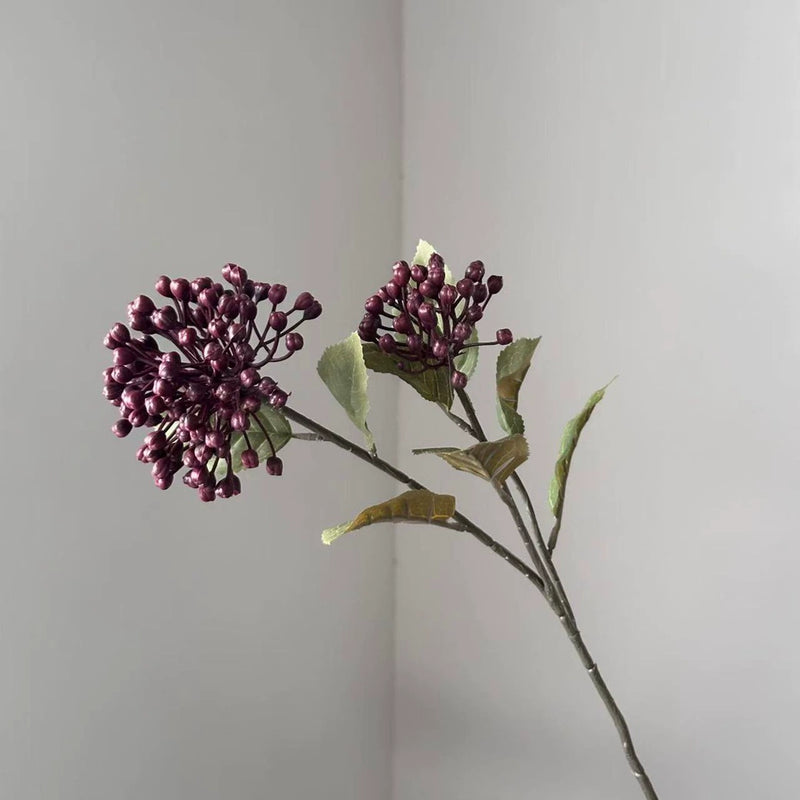 21" Autumn Hydrangea Stem with Berries, Large Lifelike Faux Flower for Fall Home Decor, Vase Arrangements, DIY Wedding Bouquets & Centerpieces