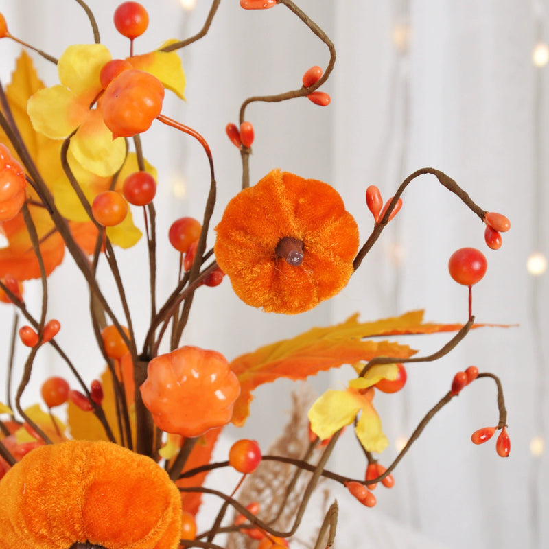 16" Faux Maple Leaf Berry Tree, Realistic Autumn Decor for Thanksgiving, Home & Event Styling, Perfect for Florists & DIY Projects