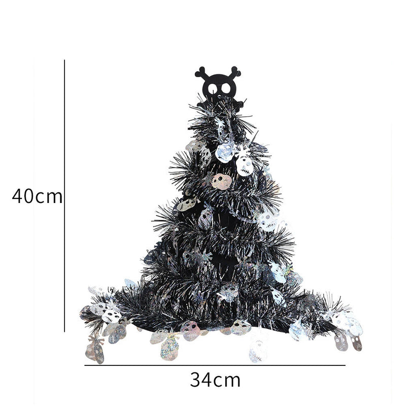Halloween Witch Hat and Pumpkin Decor, 16" Height, Silver & Orange, Perfect for Home Decor, Parties, and Seasonal Displays
