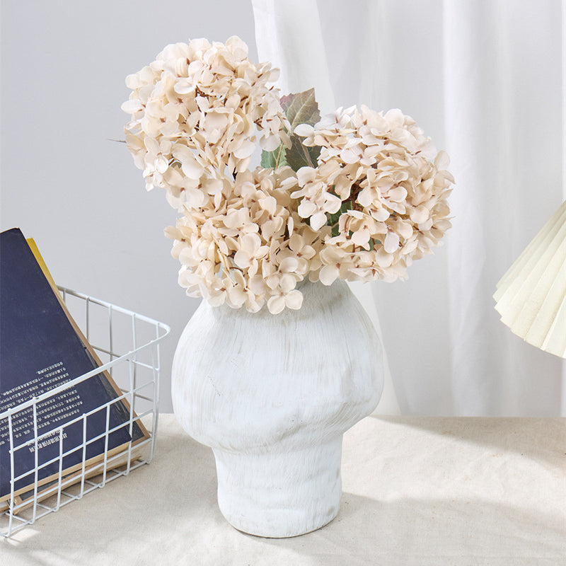 Bulk Set of 3 Faux Autumn Hydrangea Stems, 16" Tall with Large 6" Heads, Realistic Silk Flowers for Vase, Fall Home Decor, Wedding Centerpieces & DIY Floral Arrangements