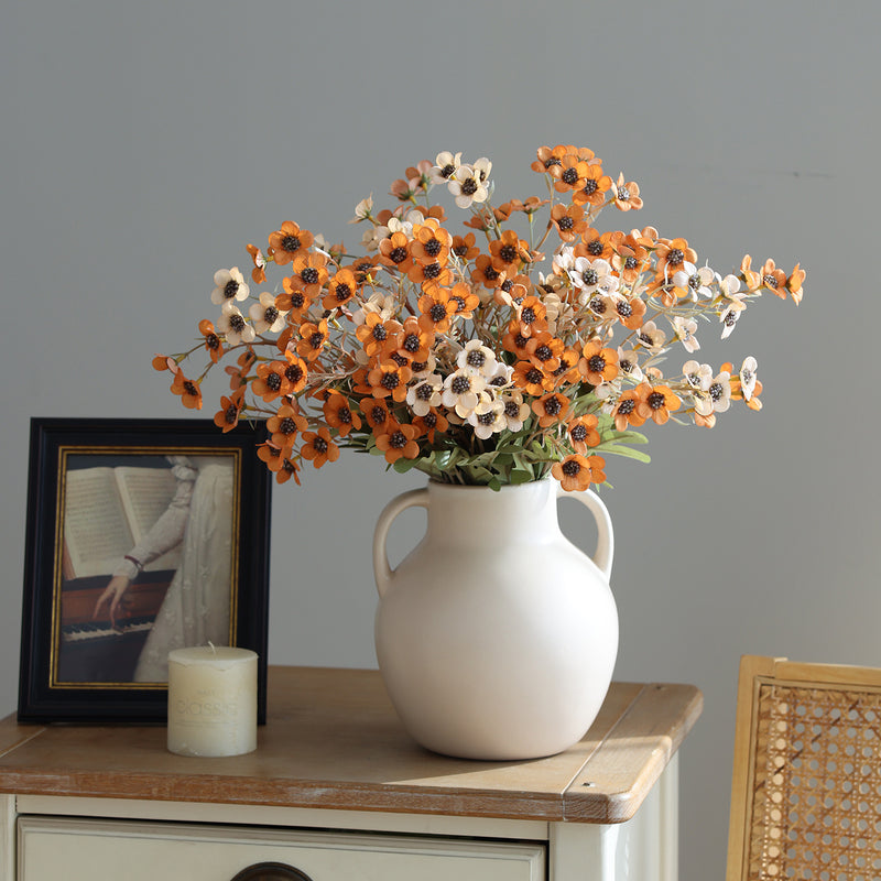Realistic 24" Winter Flowering Plum Faux Floral Arrangement, Decorative Silk Flowers for Home Decor, Weddings, Events, and Seasonal Displays