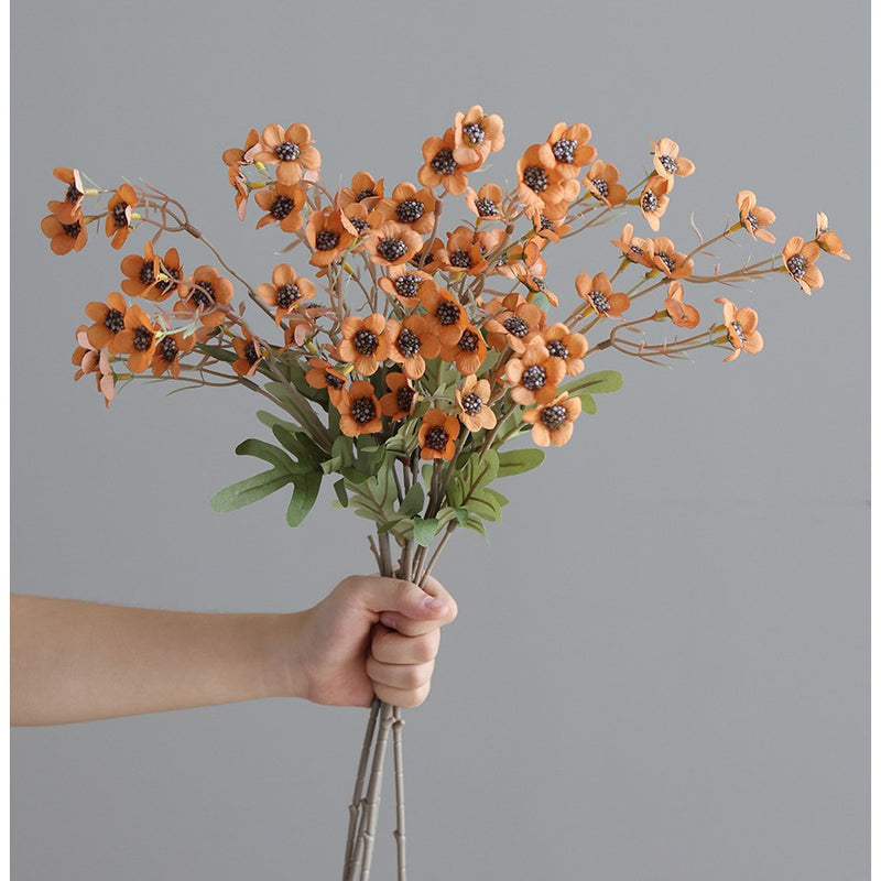 Realistic 24" Winter Flowering Plum Faux Floral Arrangement, Decorative Silk Flowers for Home Decor, Weddings, Events, and Seasonal Displays