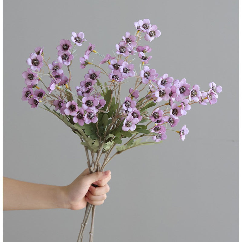 Realistic 24" Winter Flowering Plum Faux Floral Arrangement, Decorative Silk Flowers for Home Decor, Weddings, Events, and Seasonal Displays