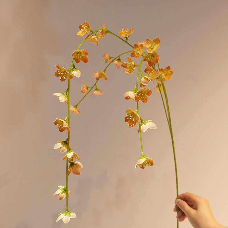 Set of 3 Realistic Hanging Flowers, 39-Inch Long Trailing Faux Floral Stems for Wedding Canopy, Home Decor, Vase Filler, DIY Arch & Party Backdrop