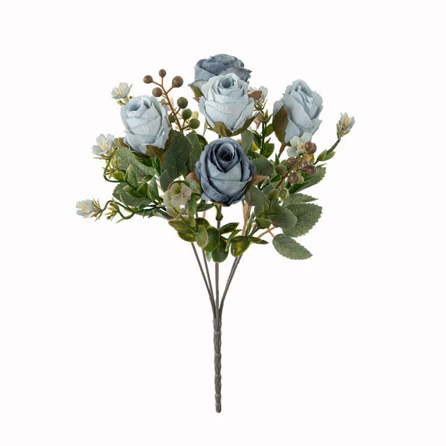 Fall Classic Rose Bouquet, 12" Real-Touch Faux Floral Arrangement, Perfect for Weddings, Home Decor, Events, and Seasonal Displays