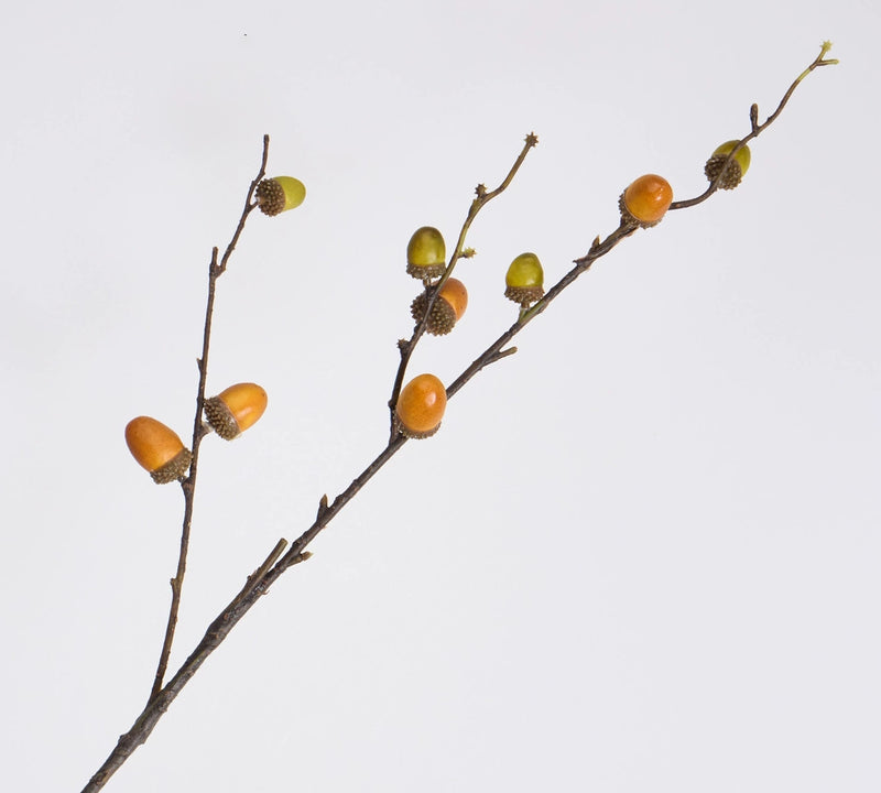 Autumn-Themed Faux Acorn Branch, 29" Realistic Decorative Stem, Perfect for Home Decor, Weddings, and Seasonal Arrangements