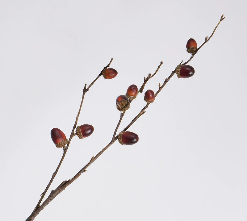Autumn-Themed Faux Acorn Branch, 29" Realistic Decorative Stem, Perfect for Home Decor, Weddings, and Seasonal Arrangements