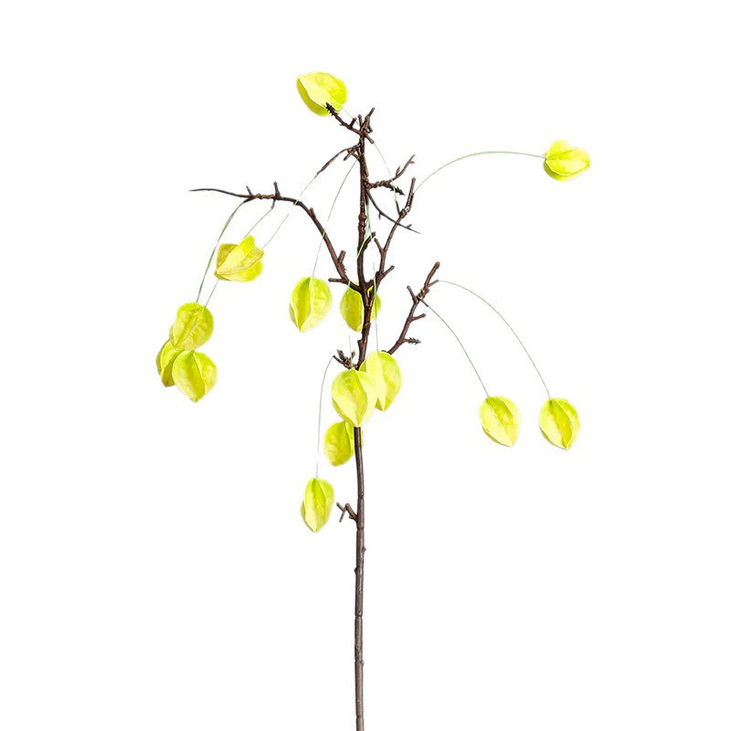 Faux Lantern Berry Branch, 23" Real-Touch Decorative Plant in Orange, Green, Red – Perfect for Home Decor, Weddings, Events, and Florists