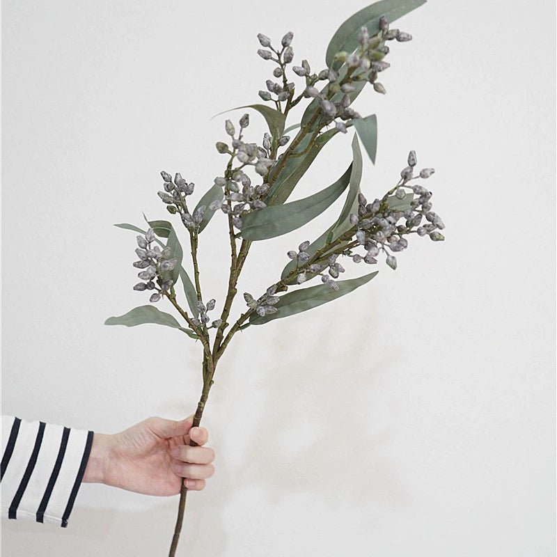 Eucalyptus Berry 30" Real-Touch Faux Plant, Blue/Purple/Yellow/Red, Perfect for Home Decor, Weddings, Offices, and DIY Projects