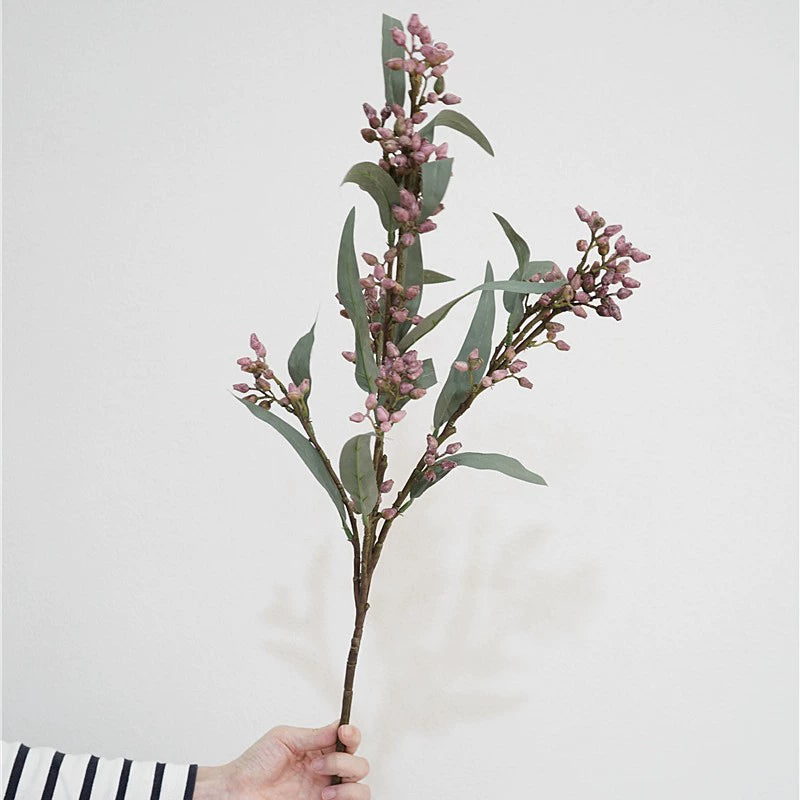 Eucalyptus Berry 30" Real-Touch Faux Plant, Blue/Purple/Yellow/Red, Perfect for Home Decor, Weddings, Offices, and DIY Projects