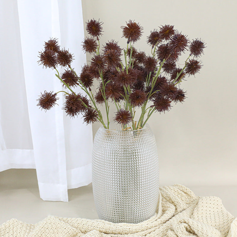 Faux Chestnut Ball Succulent Bouquet, 22" Real-Touch Decorative Plant for Home Decor, Weddings, Events, and Seasonal Arrangements