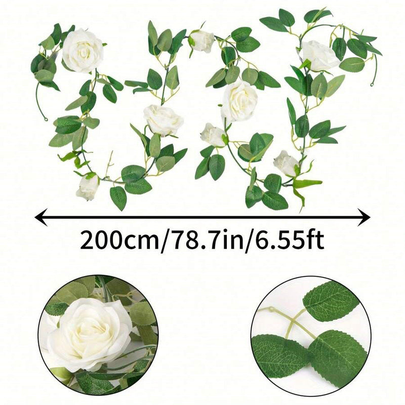 20" Faux Black Rose Vine, Realistic Touch, Perfect for Halloween Decor, Weddings, Home Accents, and Seasonal Celebrations
