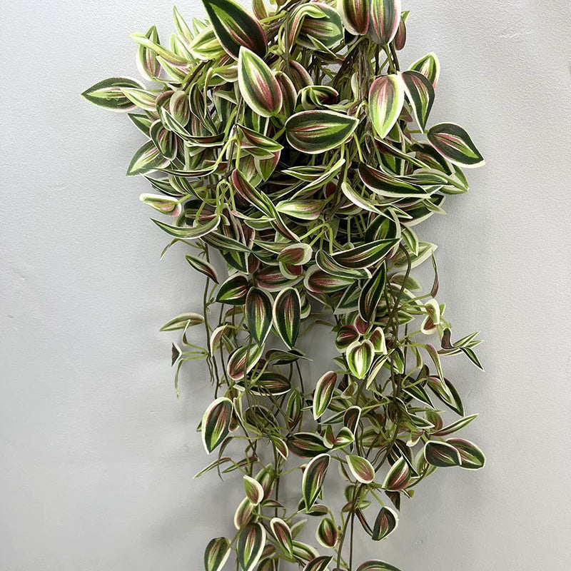 Faux Greenery Wall Hanging Floral Decor, 30" Real-Touch Purple Eyelash Leaves, Perfect for Weddings, Home Decor, and Seasonal Displays