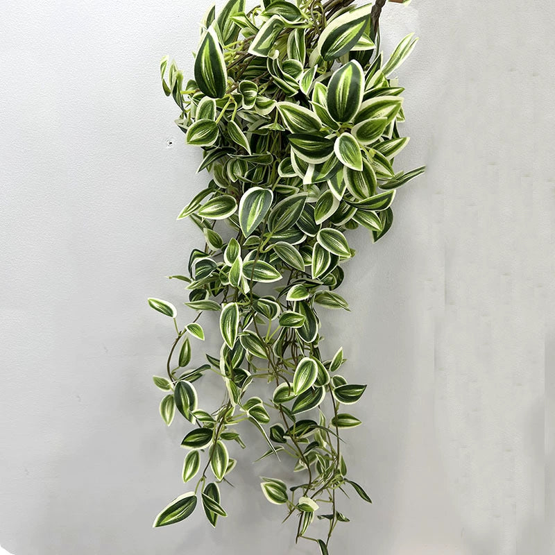 Faux Greenery Wall Hanging Floral Decor, 30" Real-Touch Purple Eyelash Leaves, Perfect for Weddings, Home Decor, and Seasonal Displays