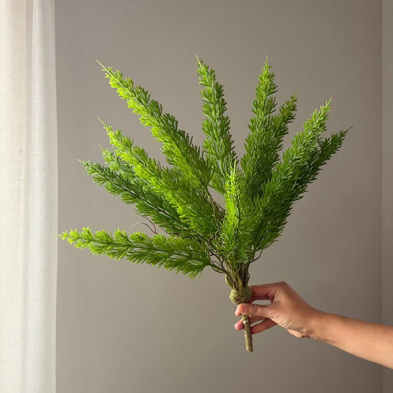 12-Head Fox Tail Faux Plant, 20" Realistic Greenery for Home Decor, Weddings, Offices, Bulk Purchase Friendly