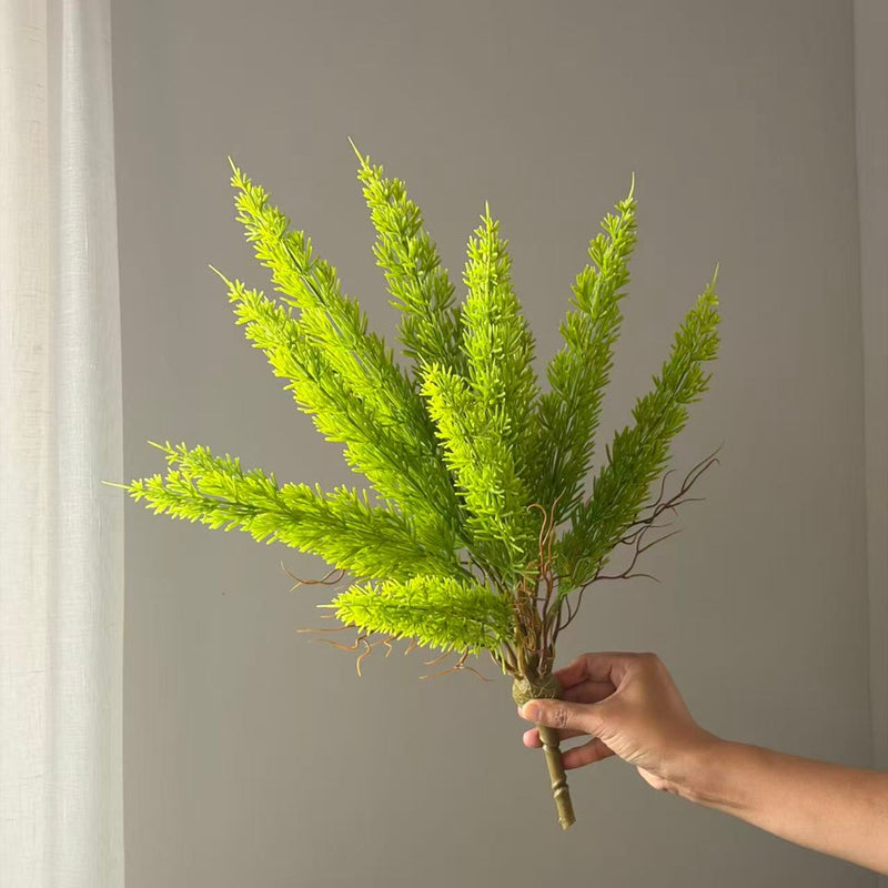 12-Head Fox Tail Faux Plant, 20" Realistic Greenery for Home Decor, Weddings, Offices, Bulk Purchase Friendly