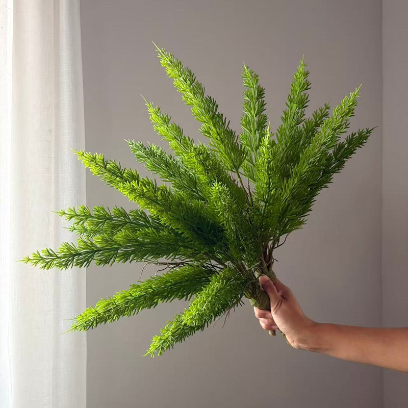 12-Head Fox Tail Faux Plant, 20" Realistic Greenery for Home Decor, Weddings, Offices, Bulk Purchase Friendly