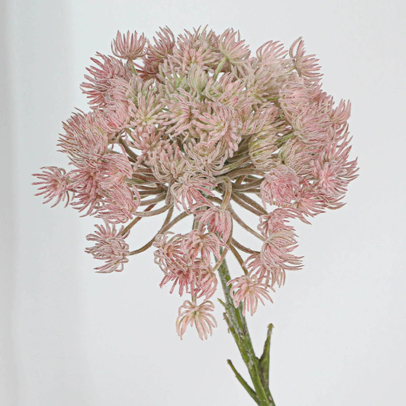 Faux Dandelion Pom Pom Flower, 7" Diameter Soft Touch, Pink & White, Perfect for Home Decor, Weddings, Event Planning, and Seasonal Arrangements