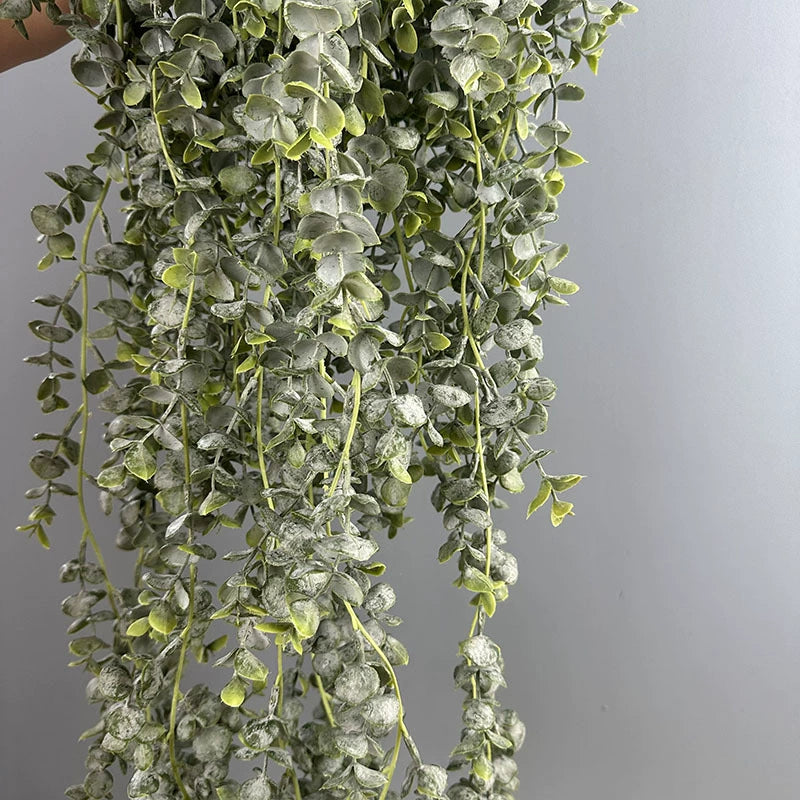 Lifelike Eucalyptus Hanging Vine, 33" Long Trailing Faux Greenery, Realistic Artificial Money Leaf Plant for Wall Decor, Wedding Arch, Mantle & Home