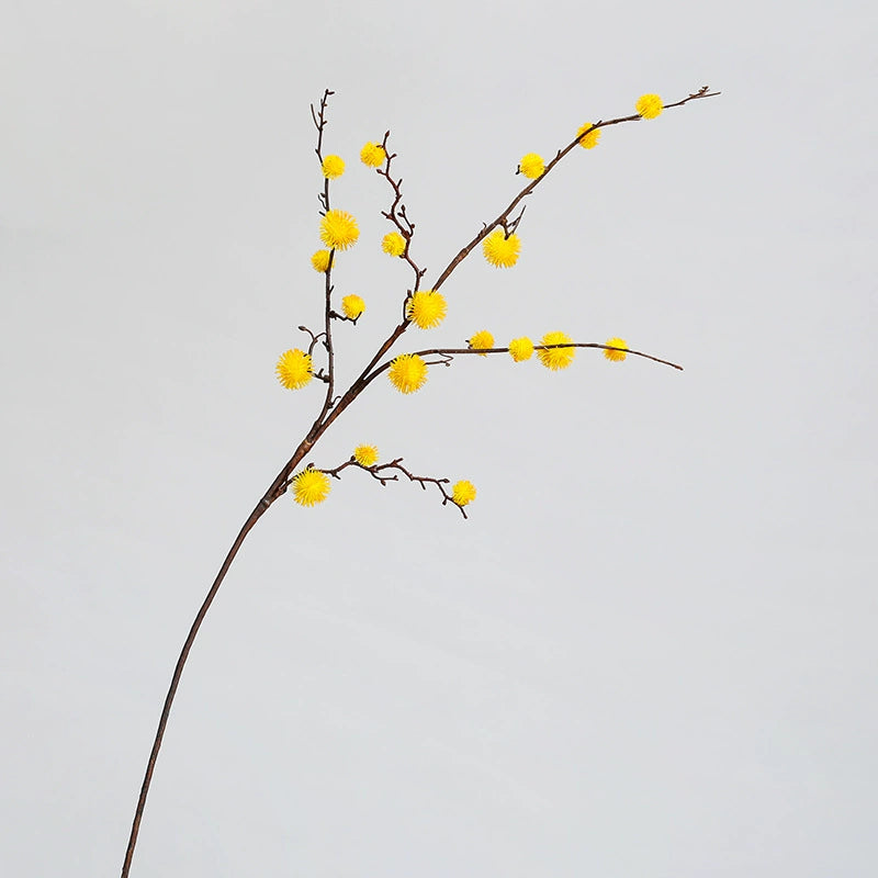 Faux Castor Bean Stem, 39" Tall Spiky Ball Branch, Realistic Textured Ricinus Spray for Vase Filler, Modern Home Decor, Wedding & Event Florals