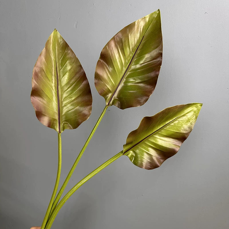 29" Real Touch Tropical Leaf Stem, Large Faux Monstera & Bird of Paradise Leaf, Tall Sculptural Greenery for Vase, Modern Home Decor, DIY Wedding & Events