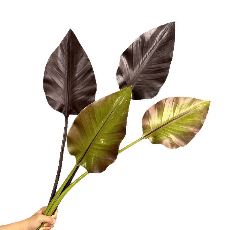 29" Real Touch Tropical Leaf Stem, Large Faux Monstera & Bird of Paradise Leaf, Tall Sculptural Greenery for Vase, Modern Home Decor, DIY Wedding & Events