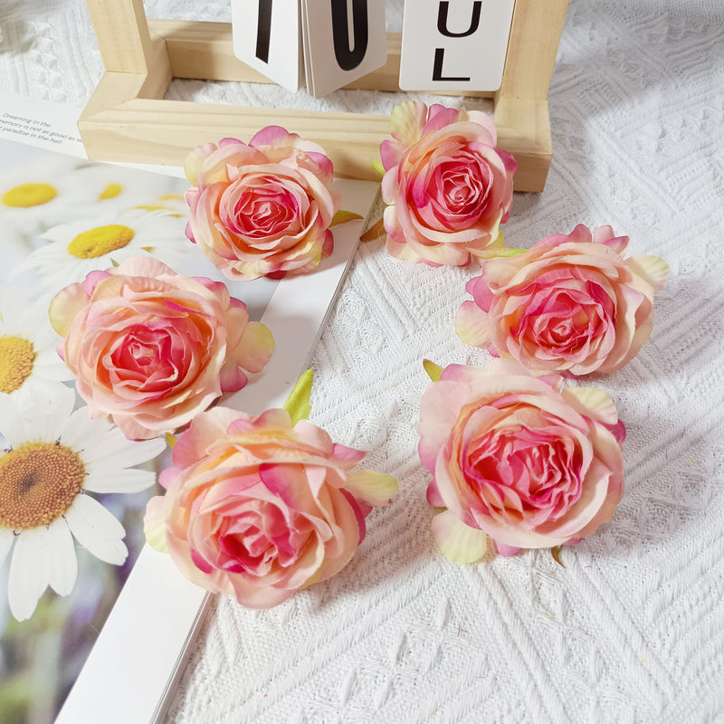 5-Pack Premium 2" Silk Rose Heads, Lifelike Artificial Flowers for DIY Wedding Bouquets, Centerpieces, Home Decor & Crafts, Bulk Value