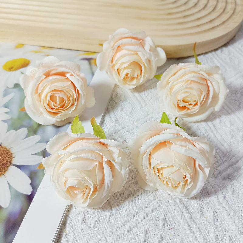 5-Pack Premium 2" Silk Rose Heads, Lifelike Artificial Flowers for DIY Wedding Bouquets, Centerpieces, Home Decor & Crafts, Bulk Value