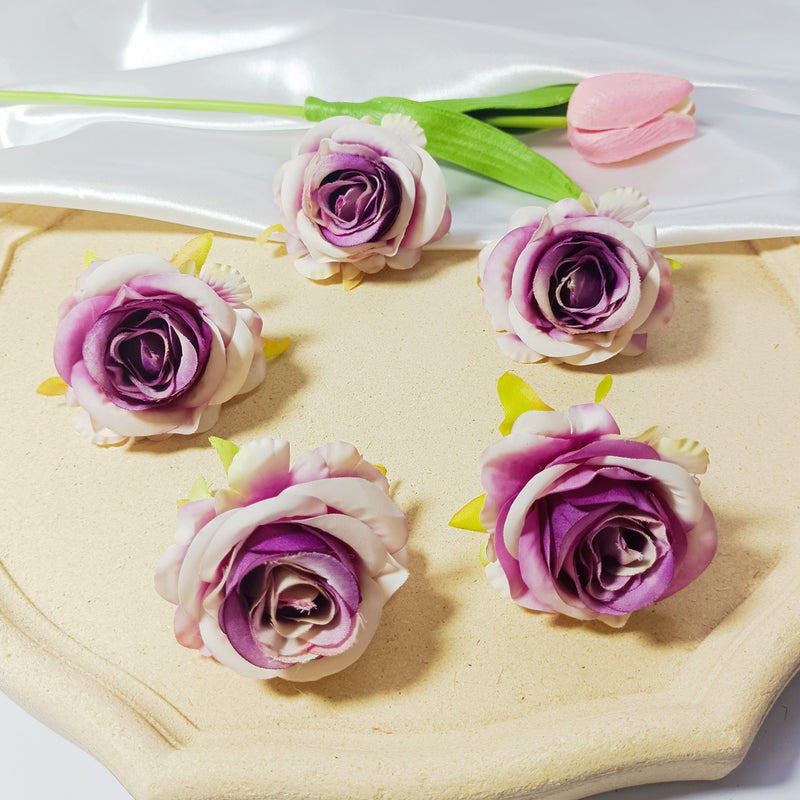 5-Pack Premium 2" Silk Rose Heads, Lifelike Artificial Flowers for DIY Wedding Bouquets, Centerpieces, Home Decor & Crafts, Bulk Value