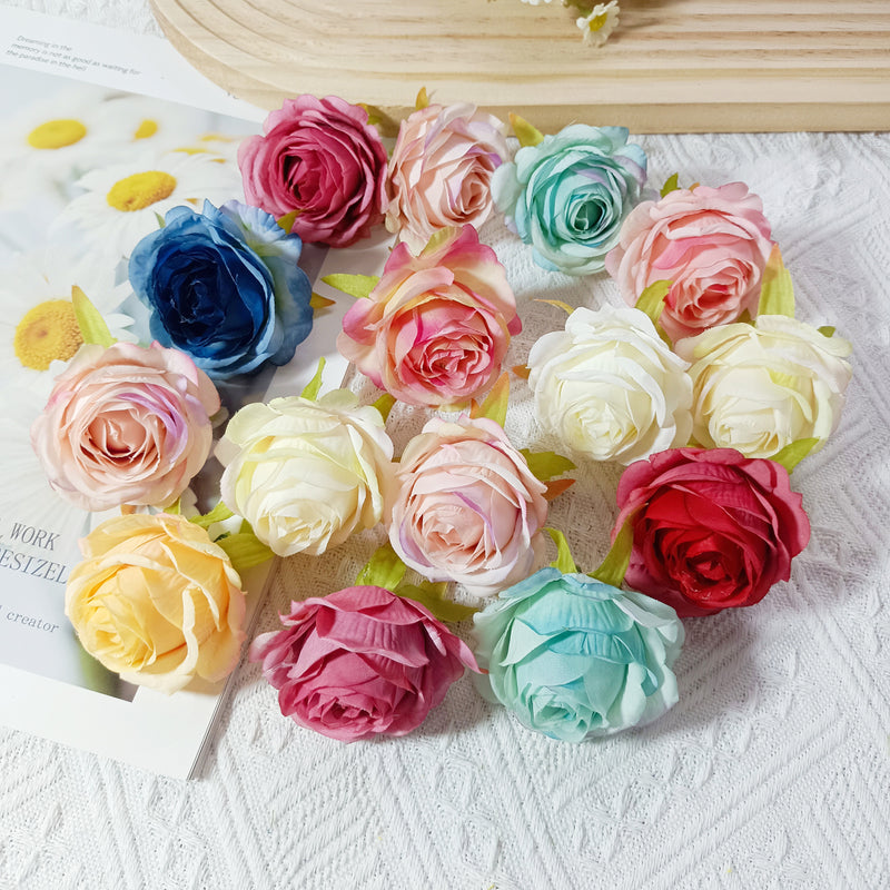 5-Pack Premium 2" Silk Rose Heads, Lifelike Artificial Flowers for DIY Wedding Bouquets, Centerpieces, Home Decor & Crafts, Bulk Value