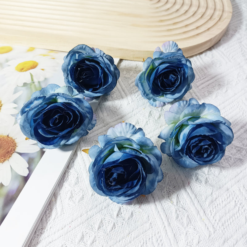 5-Pack Premium 2" Silk Rose Heads, Lifelike Artificial Flowers for DIY Wedding Bouquets, Centerpieces, Home Decor & Crafts, Bulk Value