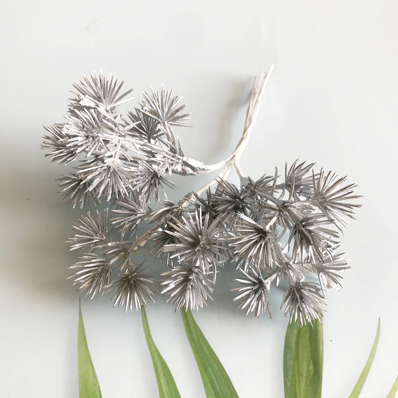 Faux Green Pine Needle Spray, 5.5" Realistic Pinecone Floral Pick for Rustic DIY Crafts, Wedding Decor, Wreaths, and Gift Toppers