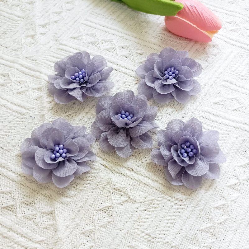Bulk Faux Wildflower Heads, 2-Inch Realistic Fabric Flowers for DIY Wedding Crafts, Corsages, Boutonnieres, Rustic Home Decor