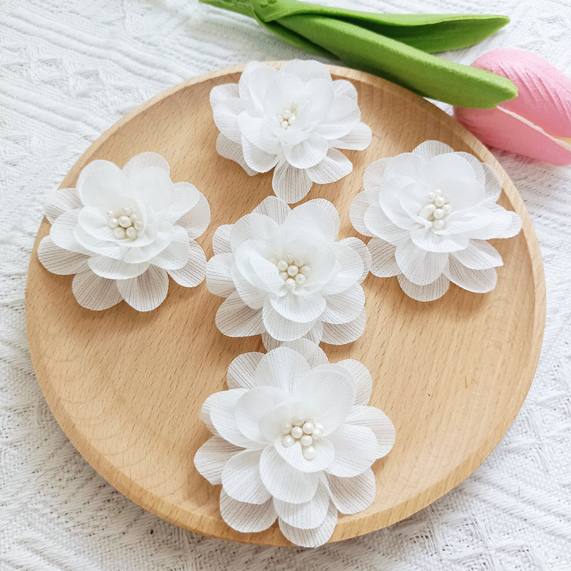 Bulk Faux Wildflower Heads, 2-Inch Realistic Fabric Flowers for DIY Wedding Crafts, Corsages, Boutonnieres, Rustic Home Decor