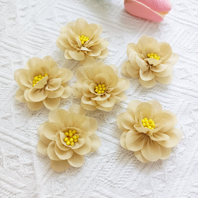 Bulk Faux Wildflower Heads, 2-Inch Realistic Fabric Flowers for DIY Wedding Crafts, Corsages, Boutonnieres, Rustic Home Decor