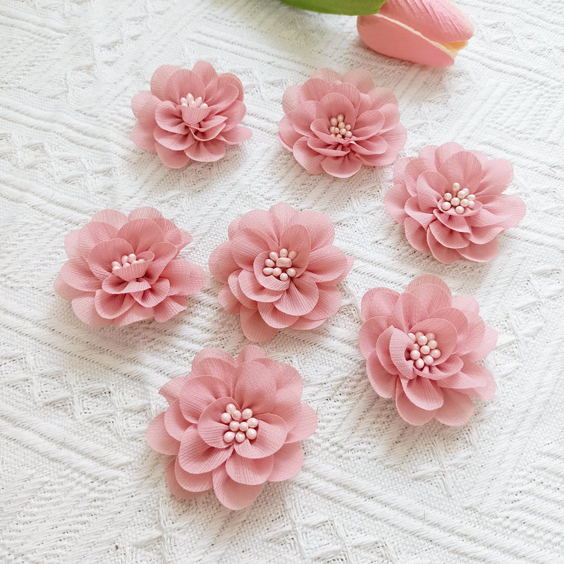 Bulk Faux Wildflower Heads, 2-Inch Realistic Fabric Flowers for DIY Wedding Crafts, Corsages, Boutonnieres, Rustic Home Decor