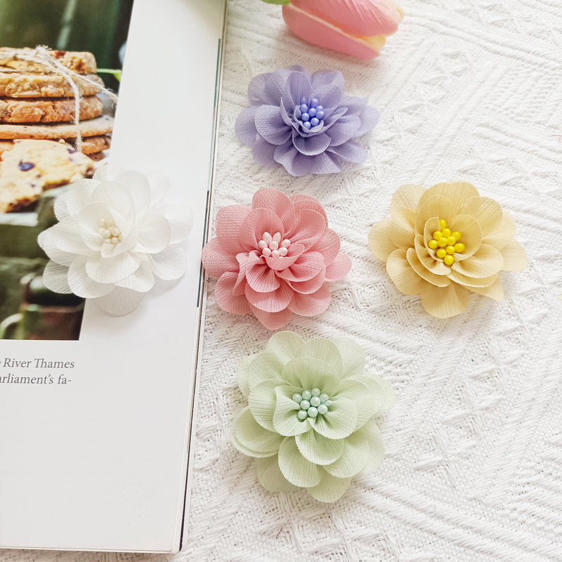 Bulk Faux Wildflower Heads, 2-Inch Realistic Fabric Flowers for DIY Wedding Crafts, Corsages, Boutonnieres, Rustic Home Decor