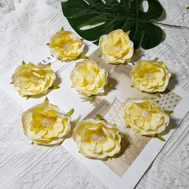 Faux Camellia Flower Heads, 2.5 Inch Realistic Silk Blooms, Bulk Pack for DIY Crafts, Wedding Decor, Wreaths, Hair Accessories, Corsages & Centerpieces