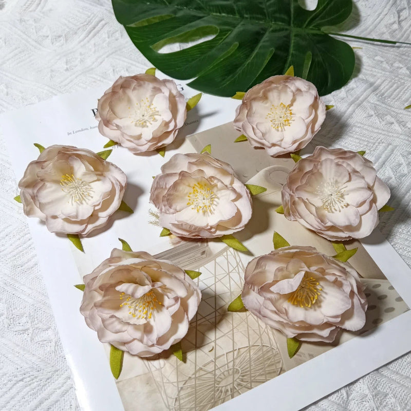 Faux Camellia Flower Heads, 2.5 Inch Realistic Silk Blooms, Bulk Pack for DIY Crafts, Wedding Decor, Wreaths, Hair Accessories, Corsages & Centerpieces