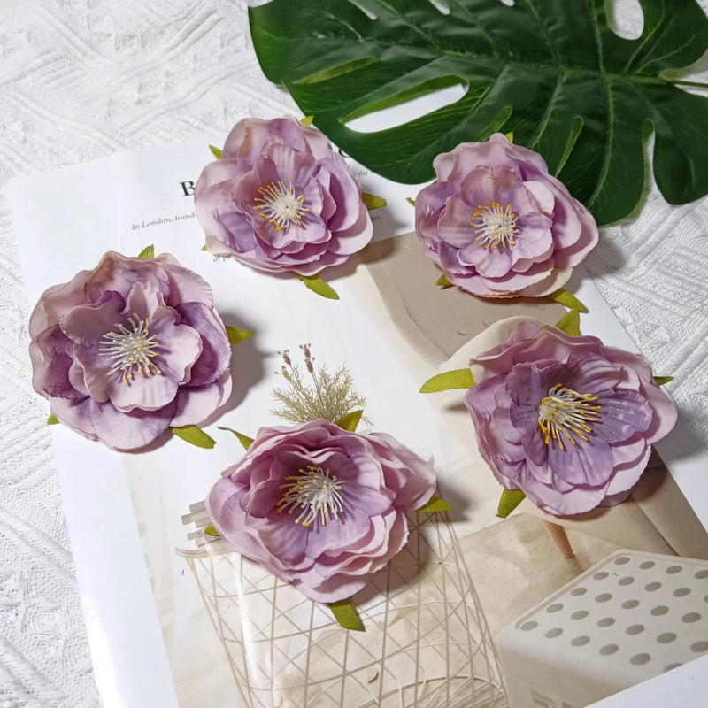 Faux Camellia Flower Heads, 2.5 Inch Realistic Silk Blooms, Bulk Pack for DIY Crafts, Wedding Decor, Wreaths, Hair Accessories, Corsages & Centerpieces