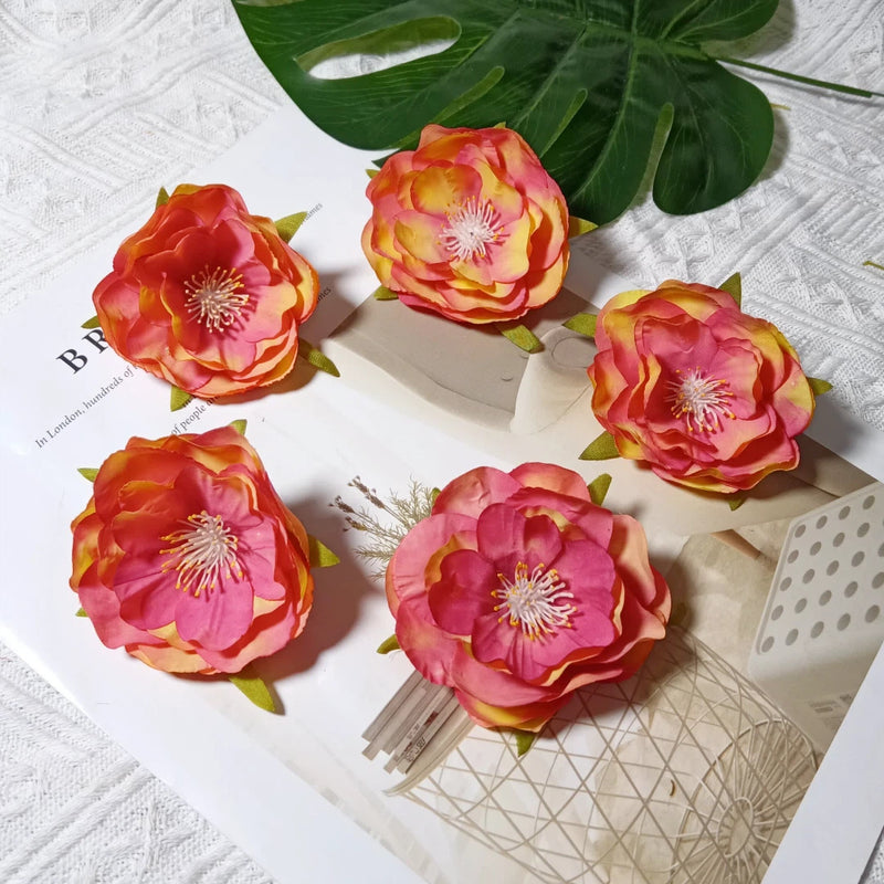 Faux Camellia Flower Heads, 2.5 Inch Realistic Silk Blooms, Bulk Pack for DIY Crafts, Wedding Decor, Wreaths, Hair Accessories, Corsages & Centerpieces