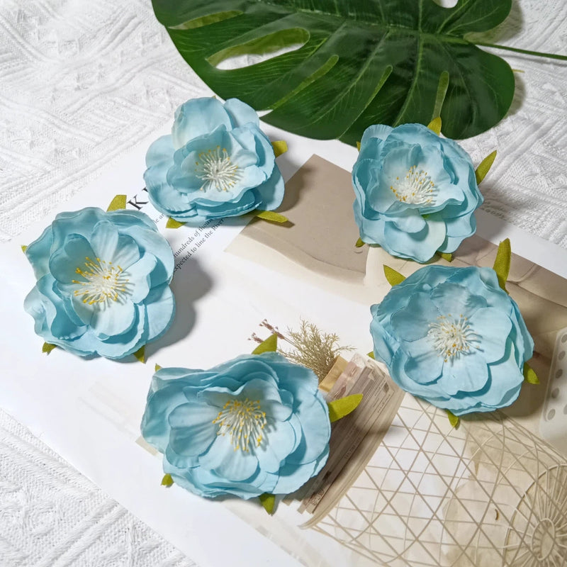 Faux Camellia Flower Heads, 2.5 Inch Realistic Silk Blooms, Bulk Pack for DIY Crafts, Wedding Decor, Wreaths, Hair Accessories, Corsages & Centerpieces