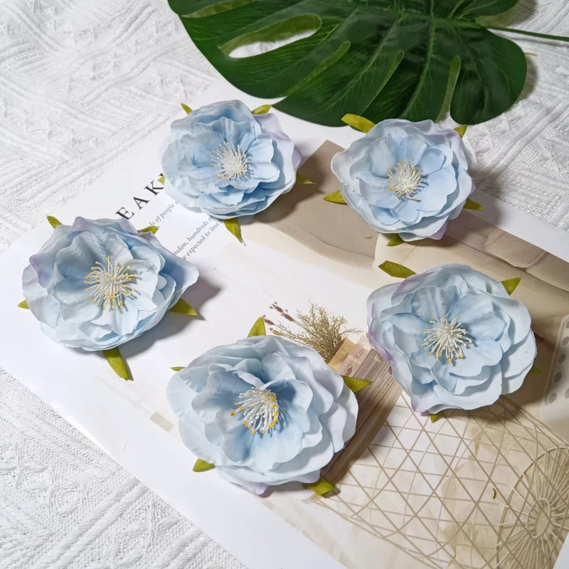 Faux Camellia Flower Heads, 2.5 Inch Realistic Silk Blooms, Bulk Pack for DIY Crafts, Wedding Decor, Wreaths, Hair Accessories, Corsages & Centerpieces