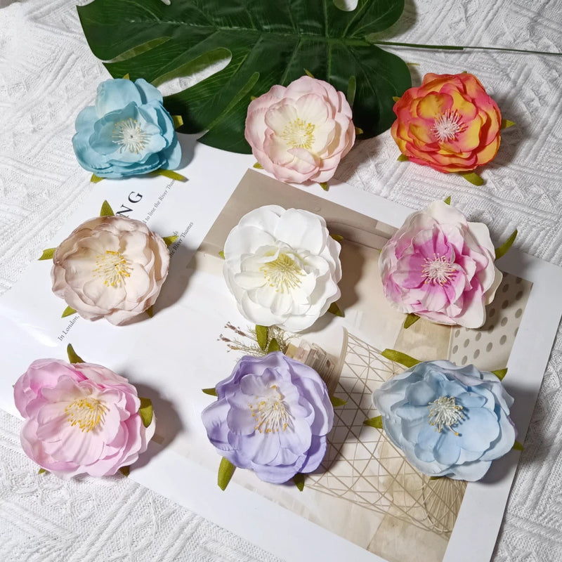 Faux Camellia Flower Heads, 2.5 Inch Realistic Silk Blooms, Bulk Pack for DIY Crafts, Wedding Decor, Wreaths, Hair Accessories, Corsages & Centerpieces