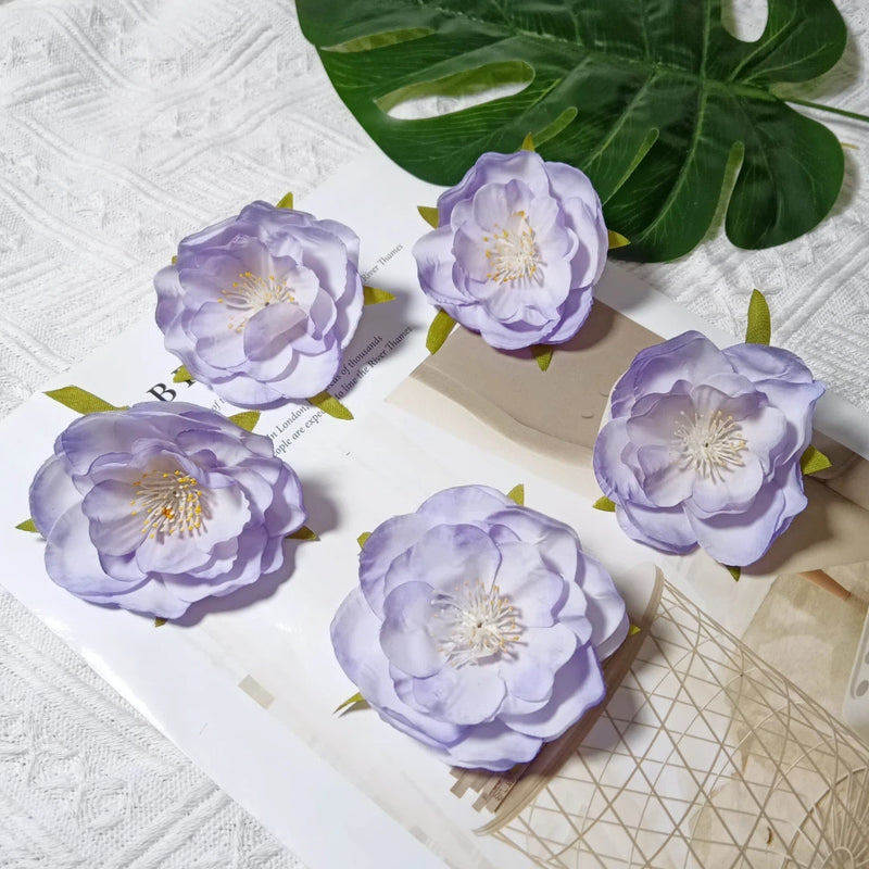 Faux Camellia Flower Heads, 2.5 Inch Realistic Silk Blooms, Bulk Pack for DIY Crafts, Wedding Decor, Wreaths, Hair Accessories, Corsages & Centerpieces
