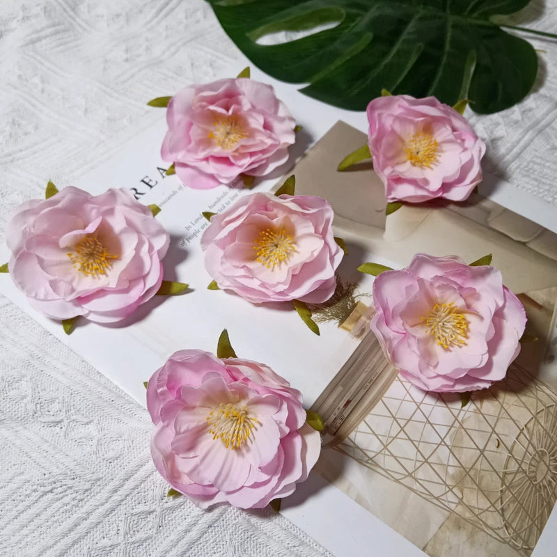 Faux Camellia Flower Heads, 2.5 Inch Realistic Silk Blooms, Bulk Pack for DIY Crafts, Wedding Decor, Wreaths, Hair Accessories, Corsages & Centerpieces