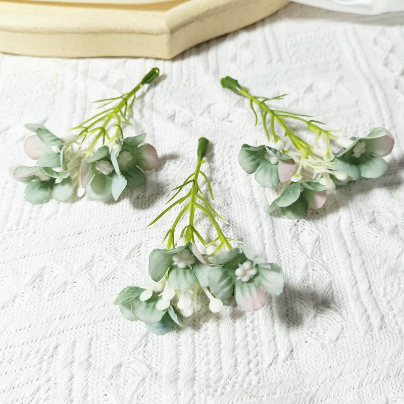 10-Pack Mini Wildflower Sprays, 3" Realistic Faux Flower Heads for DIY Wedding Boutonnieres, Corsages, Gift Toppers & Crafting