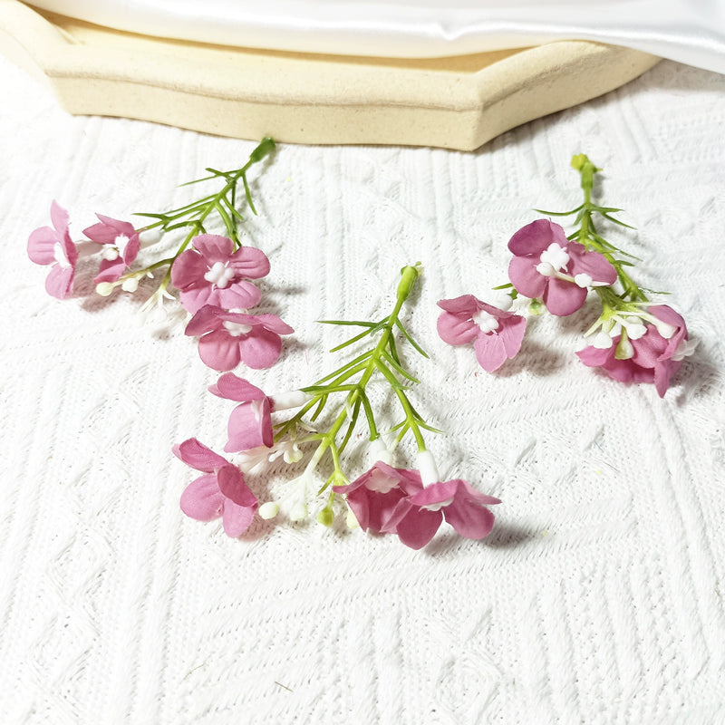 10-Pack Mini Wildflower Sprays, 3" Realistic Faux Flower Heads for DIY Wedding Boutonnieres, Corsages, Gift Toppers & Crafting