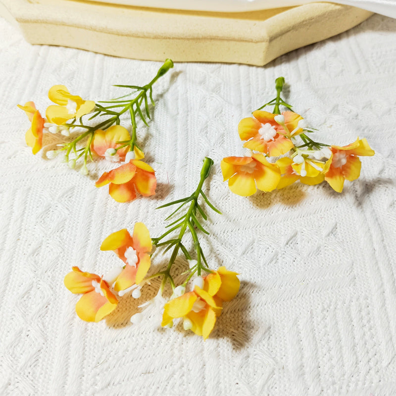 10-Pack Mini Wildflower Sprays, 3" Realistic Faux Flower Heads for DIY Wedding Boutonnieres, Corsages, Gift Toppers & Crafting