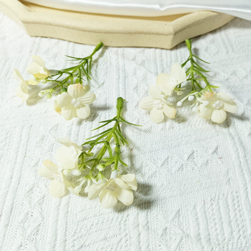 10-Pack Mini Wildflower Sprays, 3" Realistic Faux Flower Heads for DIY Wedding Boutonnieres, Corsages, Gift Toppers & Crafting